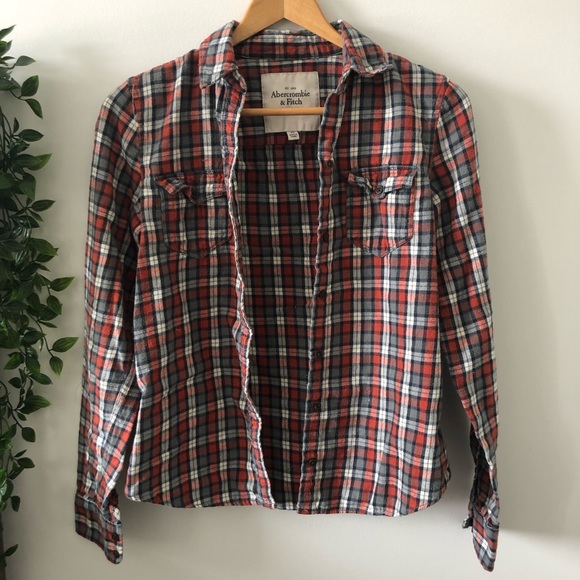 ❌SOLD❌ ⭐️3/$25 Orange Flannel - Picture 2 of 3